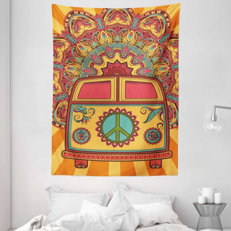 Hippie Vintage Mini Van Ornamental Backdrop